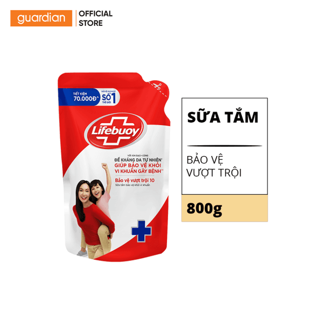 Sữa Tắm Lifebouy Dạng Túi 800g Đỏ 
