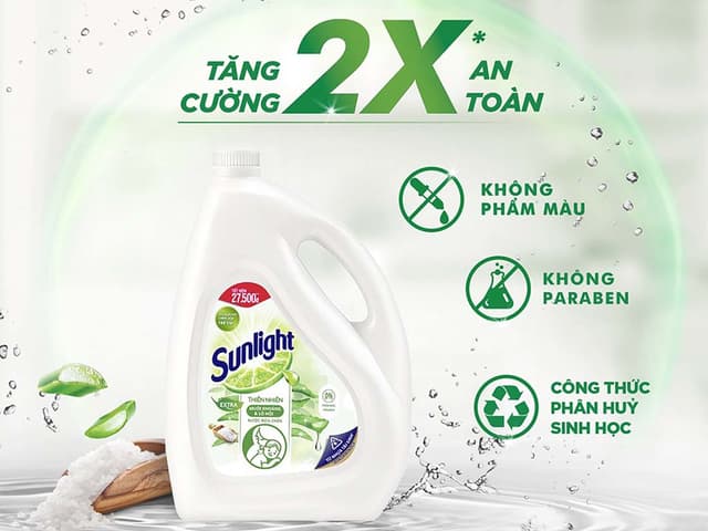 Nước rửa chén Sunlight 3,6kg Trắng ( Thùng 94,000) 