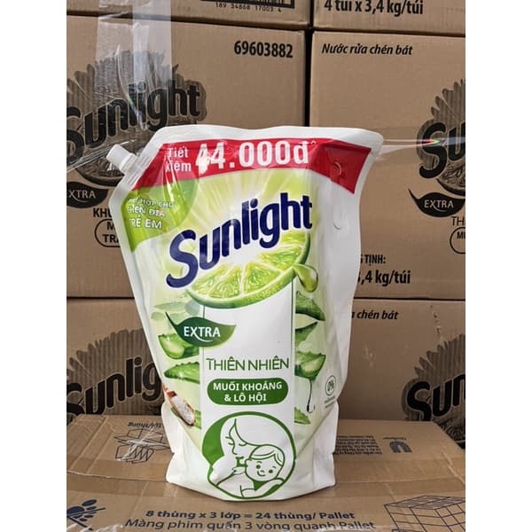 Thùng 4 túi Rửa Chén TRẮNG 3,5kg 