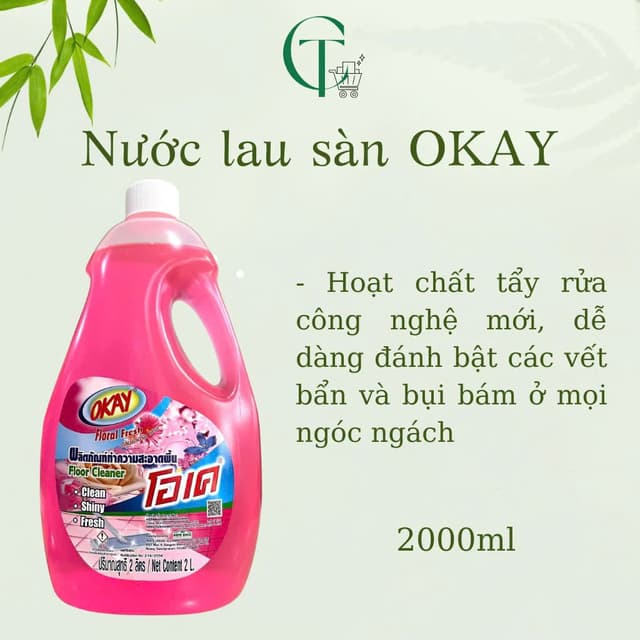 Nước Lau Sàn OK Thái 5,2 L Hồng 