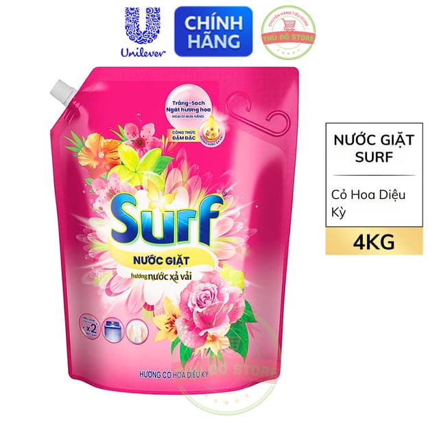 Nước Giặt Surf 3,6kg Hồng ( Thùng 4 túi )