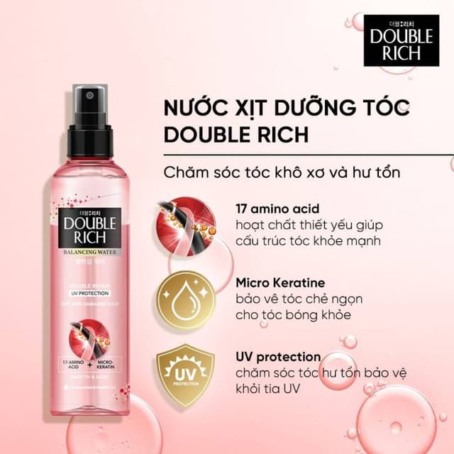 Dưỡng tóc Double Rich chăm sóc tóc hư tổn 250ml ( Hồng) 
