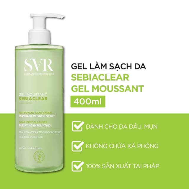 Sữa rửa mặt SVR 400ml Mỹ.