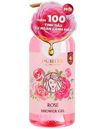 Sữa tắm 850ml hương hoa hồng Purite trơn 