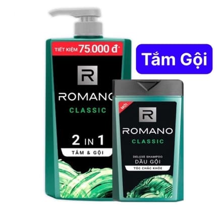 TẮM GỘI Romano Classic 650g Xanh Kèm 