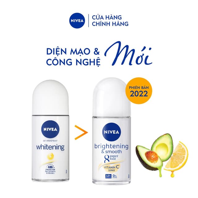 Lăn khử mùi Nivea 50ml Trắng mịn tự nhiên Trắng Cty