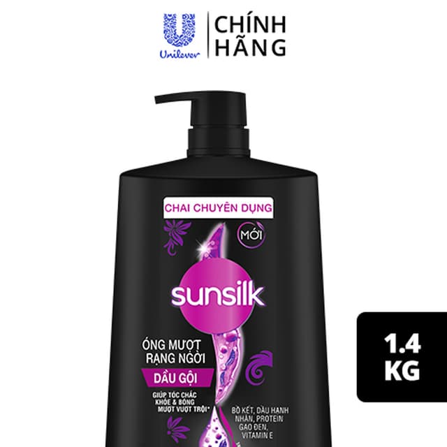 Dầu Gội SunSilk Đen 1,4kg 