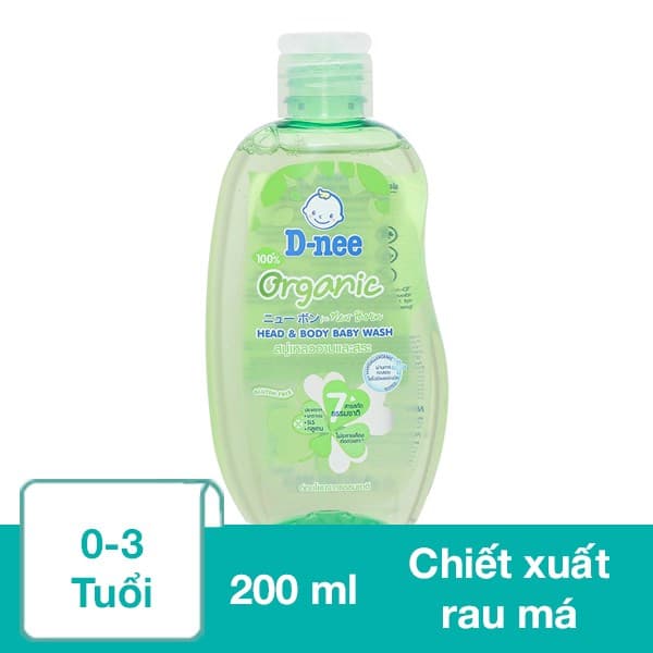 Tắm gội Dnee em bé 200ml xanh lá hàng cty