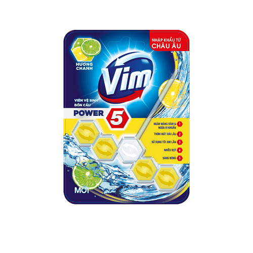 Viên tẩy bồn cầu Vim chanh.