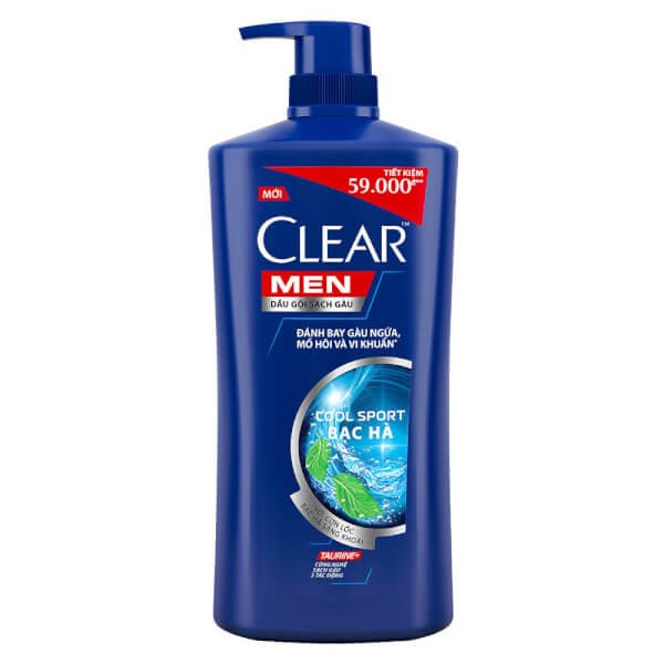 Dầu gội Clear 630g Men Trơn Xanh Dương ( Thùng 142,000)
