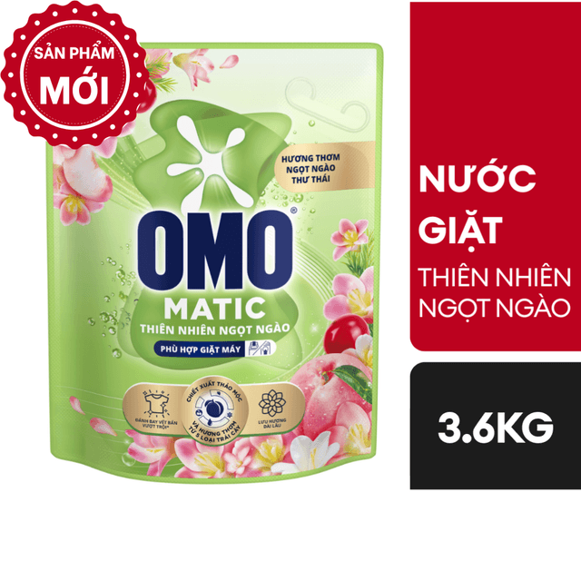 Nước Giặt Thiên Nhiên Omo 3,6kg Xanh Lá