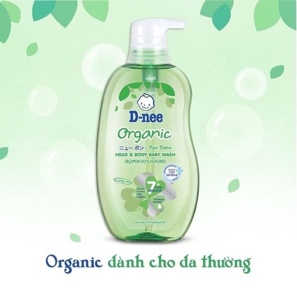Tắm Gội Em Bé Dnee 800ml Màu Lá ( Chai Đại) 
