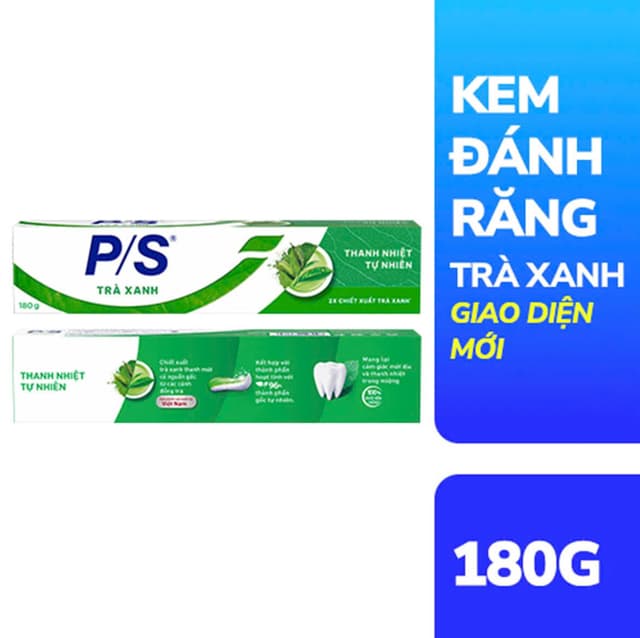 Kem đánh răng PS 180g Trà Xanh ( Xanh Lá ) 