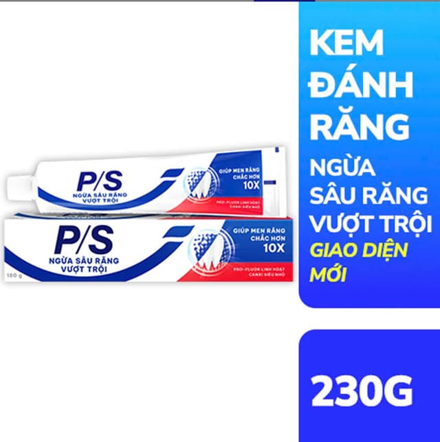 Kem Đánh Răng Ps THƯỜNG 230g Cây Lớn ( Thùng 28,500)