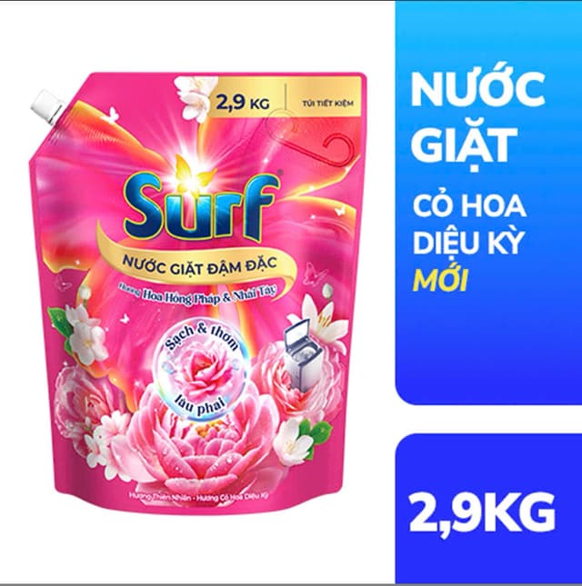 Nước giặt Surf 2,9l Hồng Túi ( Thùng 88,000) 
