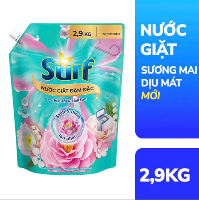 Nước giặt Surf 2,9l Xanh Túi ( Thùng 88,000) 