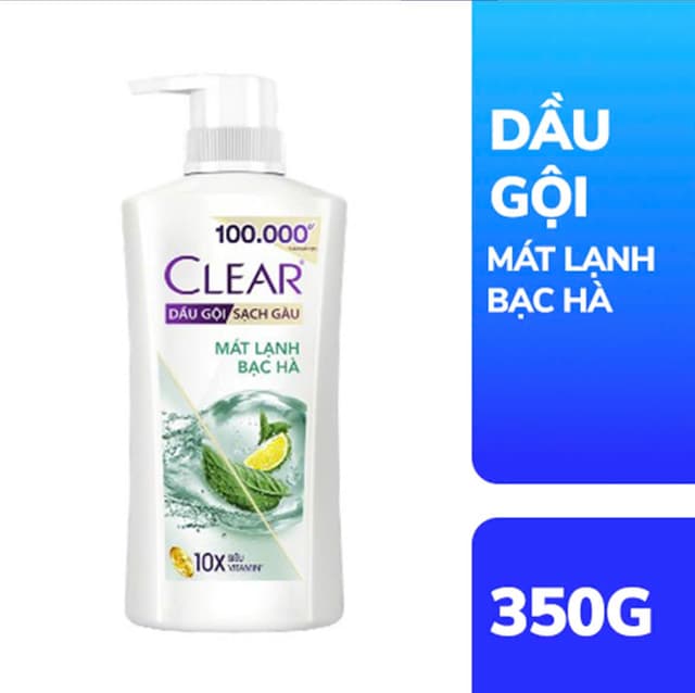 Dầu Gội Clear Bạc Hà 350g Chai Vòi ( 350ml) 