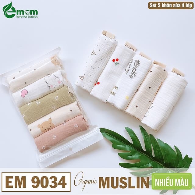 Lố 5 Khăn Sữa Loại Tốt 