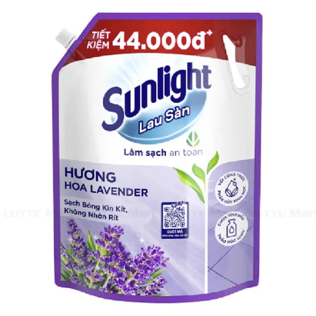 Thùng 4 túi Lau sàn Sunlight Lavender Tím 3,5l