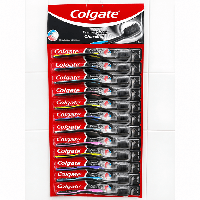 Vỉ 12 Bàn Chải Colgate Charcoal Than