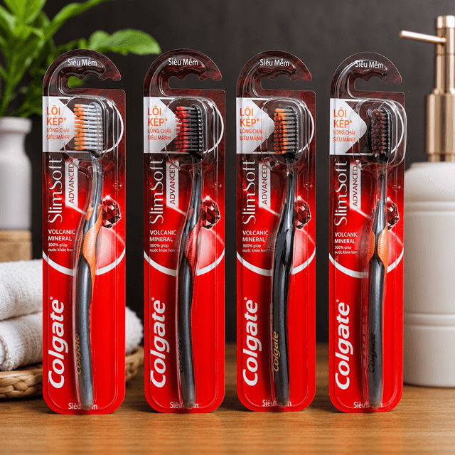 Bàn chải Colgate SlimSoft Advanced - ĐỎ