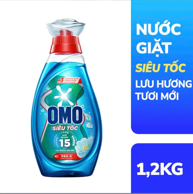 Nước Giặt Omo Siêu Tốc Chai Xanh 1,2kg 