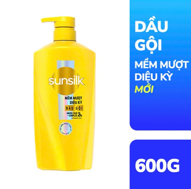 Dầu gội Sunsilk 600g vàng Trơn ( Thùng 8 chai 119,000) 