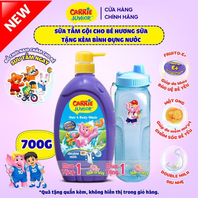 Tắm Gội Carrie em bé 700ml kèm 