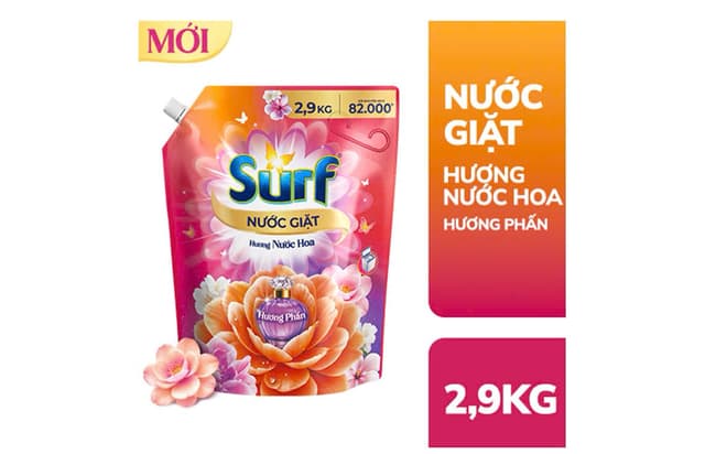 Nước Giặt Surf 2,9kg Hương Hoa Phấn Màu Cam