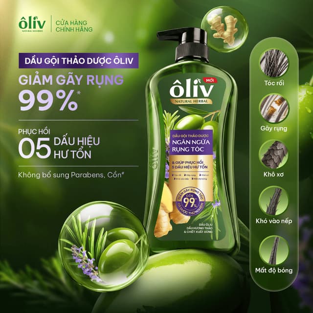 Dầu Gội Oliv Thảo Dược 650g Tím