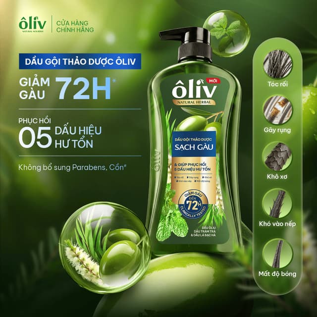 Dầu Gội Oliv Thảo Dược 650g Xanh Dương