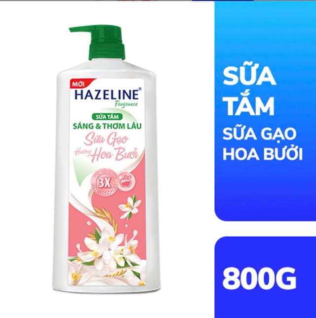 Sữa tắm Hazeline 800g Sữa Gạo Hoa Bưởi 