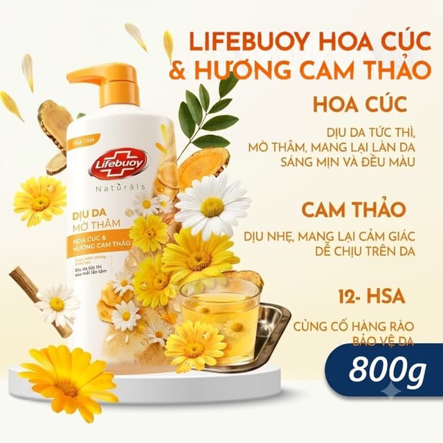 Sữa Tắm Lifebouy 800g Hoa Cúc